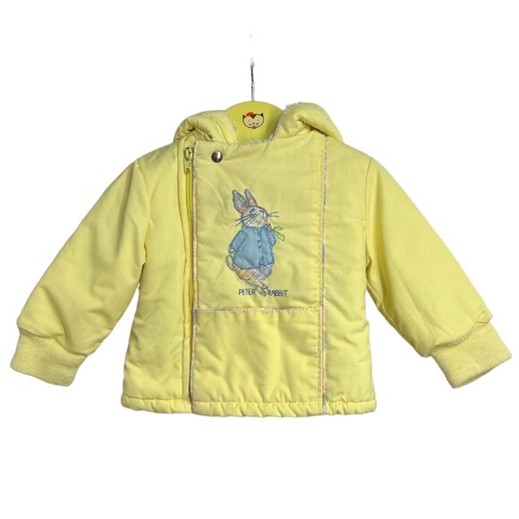 Peter Rabbit Beatrix Potter Vintage Infant Coat Quiltex Yellow Size 12mo - Picture 3 of 7